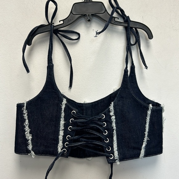 Ceren Ocak denim crop top - Picture 3 of 5